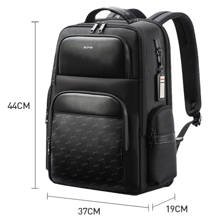 Bopai 61-91911 Large Capacity Business Water-resistant Laptop Backpack With USB+Type-C Port(Black)