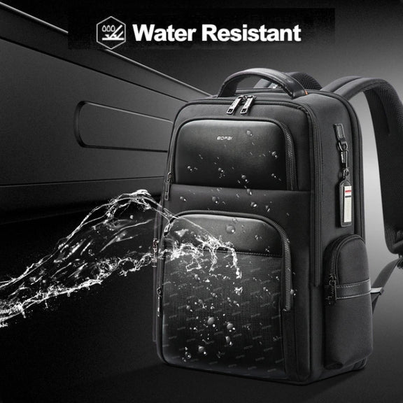 Bopai 61-91911 Large Capacity Business Water-resistant Laptop Backpack With USB+Type-C Port(Black)