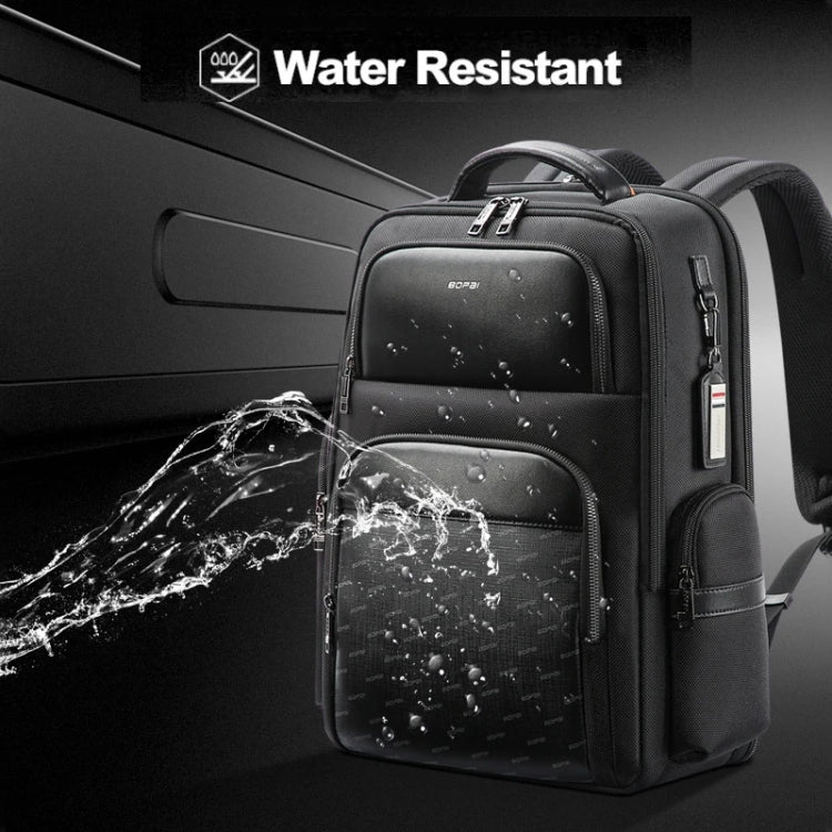 Bopai 61-91911 Large Capacity Business Water-resistant Laptop Backpack With USB+Type-C Port(Black)
