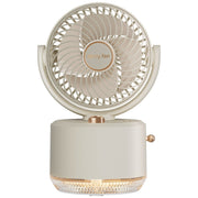 USB Charging Cooler Air Conditioning Fan Desktop Cooling Fan Swing Humidifier(Beige)