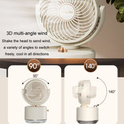 USB Charging Cooler Air Conditioning Fan Desktop Cooling Fan Swing Humidifier(Green)