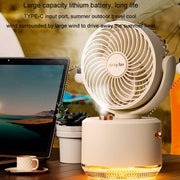 USB Charging Cooler Air Conditioning Fan Desktop Cooling Fan Swing Humidifier(Green)