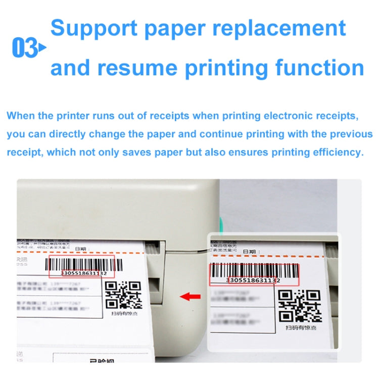 Xprinter XP-450B USB Port Supermarket Cashier Barcode Thermal Printer(US Plug)
