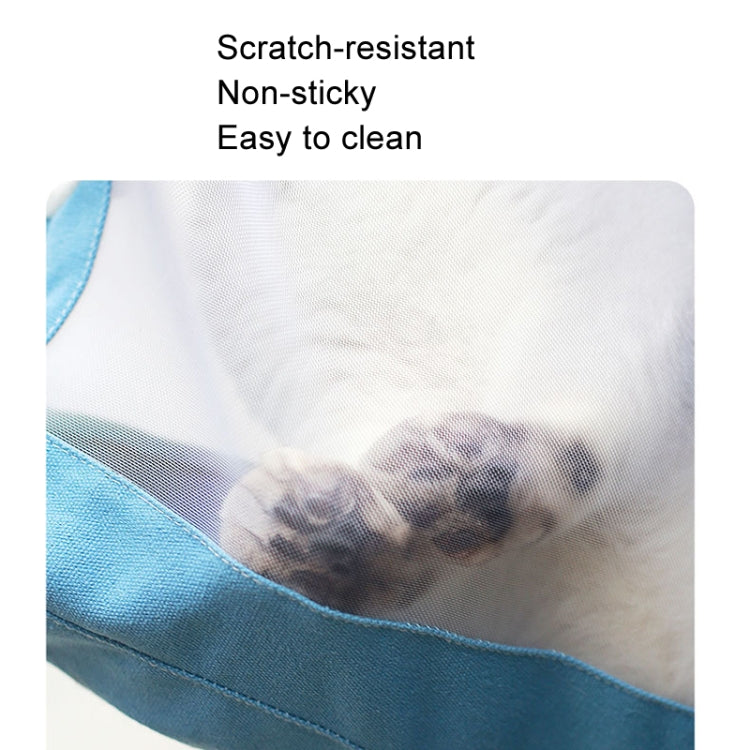 Handheld Large Capacity Breathable Exposed Canvas Cat Bag Outdoor Portable Pet Bag(Blue)