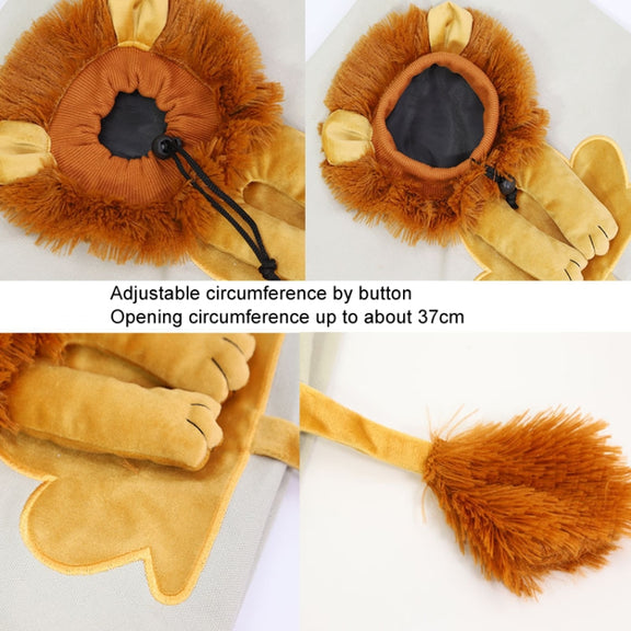 Canvas Expandable Little Lion Shape Cat Bag Small Dog Handbag, Size: Small (Dark Gray)