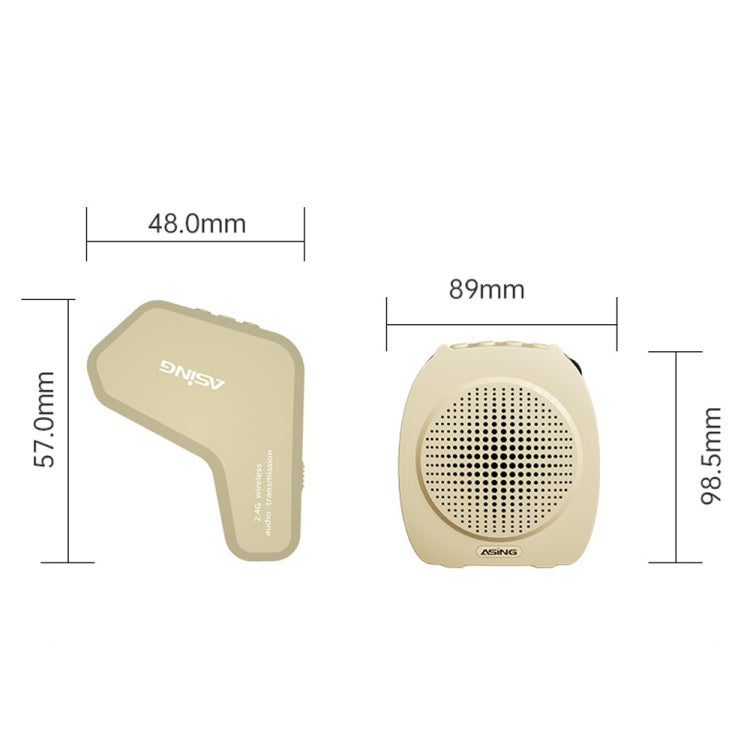 ASiNG S16  2.4G Wireless Voice Amplifier with Headset Microphone for Teachers Tour Guides With Strap Chain