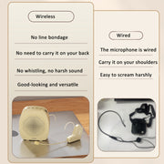 ASiNG S16  2.4G Wireless Voice Amplifier with Headset Microphone for Teachers Tour Guides With Strap Chain