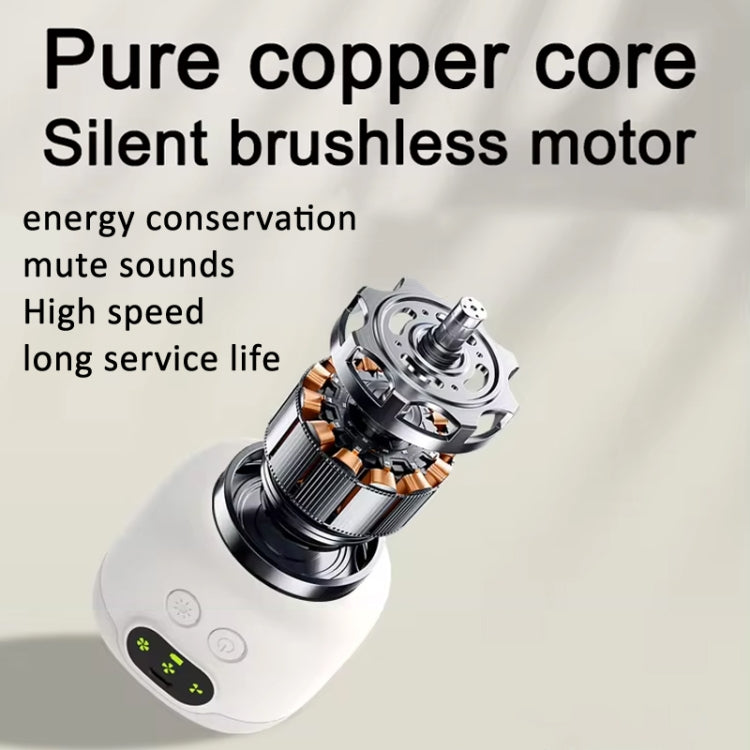 Mini Ceiling Fan Portable Camping Fan With Light &  Remote Built In 8000mAh Battery(White)