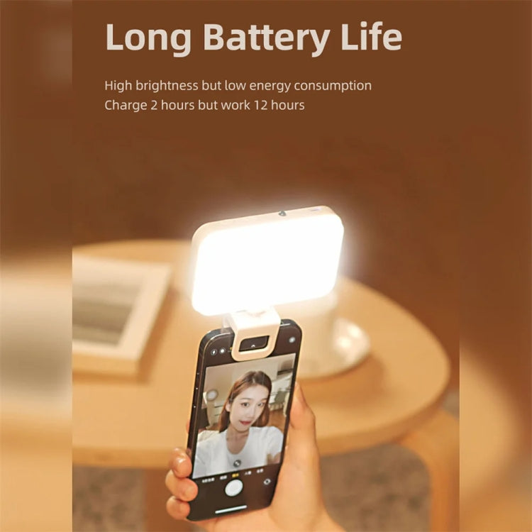 66 LEDs Selfie Fill Light Rechargeable 3 Modes Clip-on Pocket Light For Phone, Laptop, Tablet Meeting(Black)