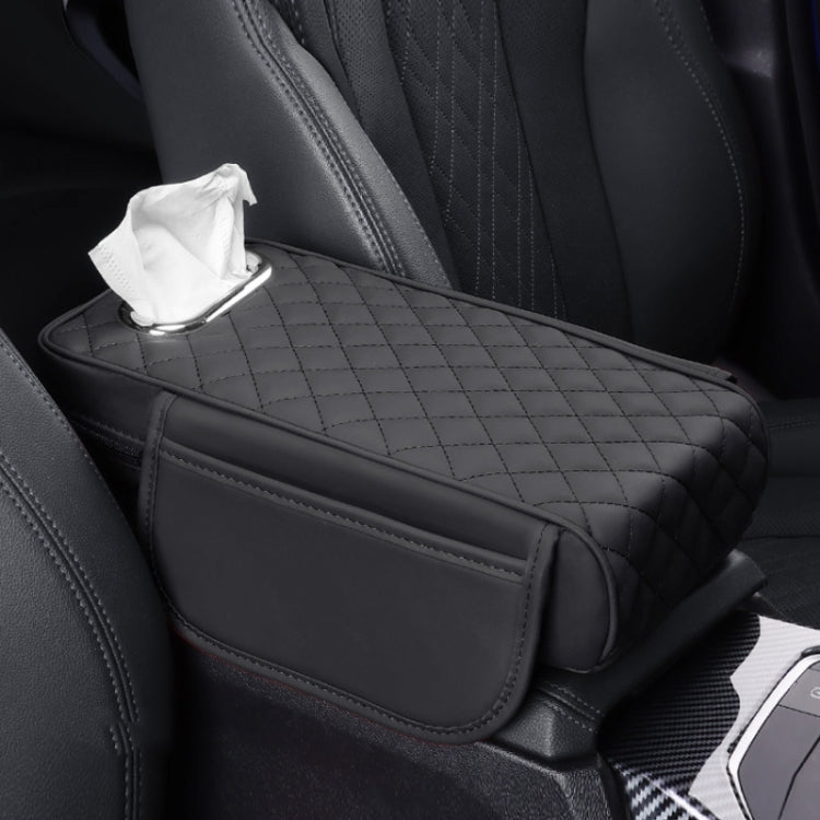 Car Armrest Box Booster Pad Widened Interior Tissue Box, Color: Black