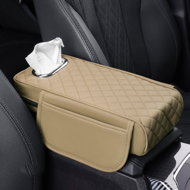 Car Armrest Box Booster Pad Widened Interior Tissue Box, Color: Beige