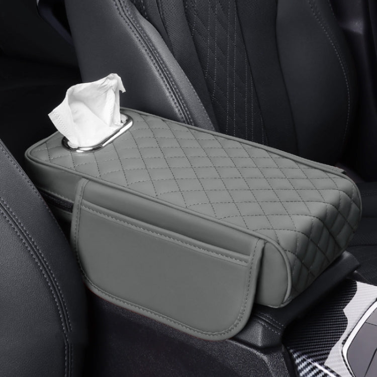 Car Armrest Box Booster Pad Widened Interior Tissue Box, Color: Gray