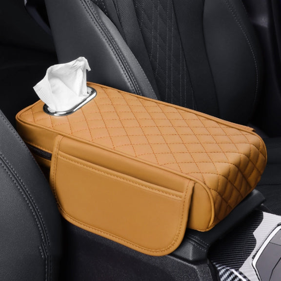 Car Armrest Box Booster Pad Widened Interior Tissue Box, Color: Brown