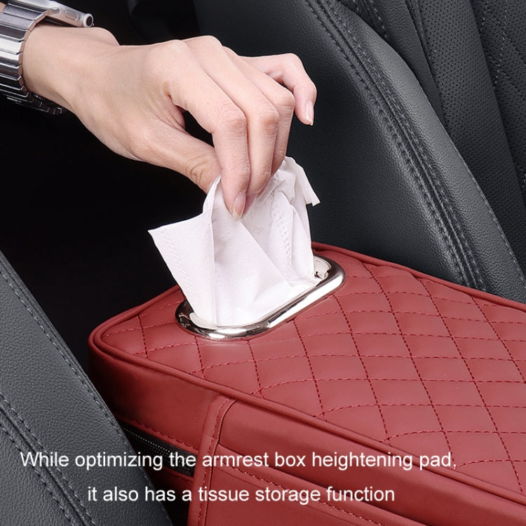 Car Armrest Box Booster Pad Widened Interior Tissue Box, Color: Beige