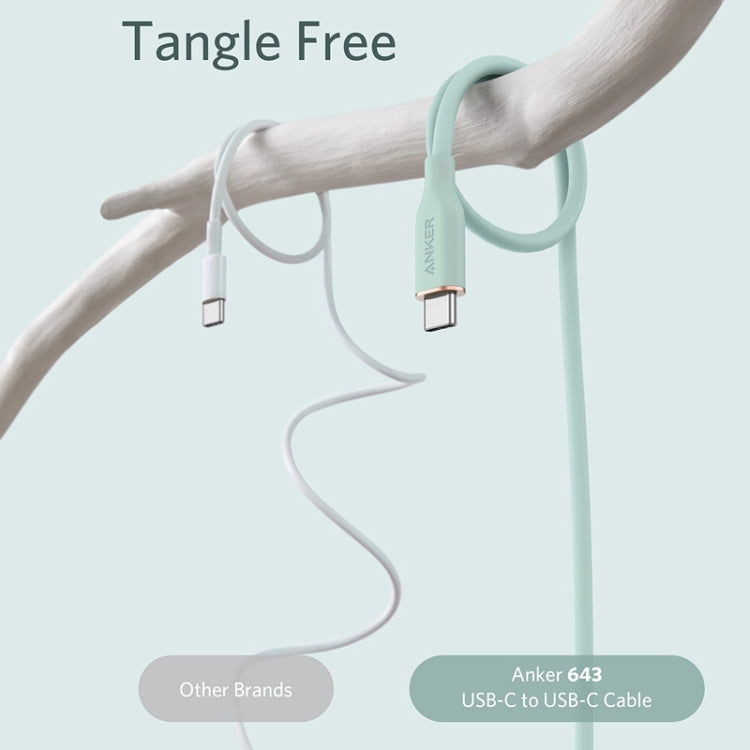 ANKER A8552 Powerline III 0.9m Skin Friendly Dual Type-C Data Cable PD100W Fast Charging Cable(Black)