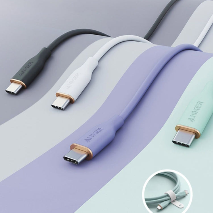 ANKER A8553 Powerline III 1.8m Skin Friendly Dual Type-C Data Cable PD100W Fast Charging Cable(Black)