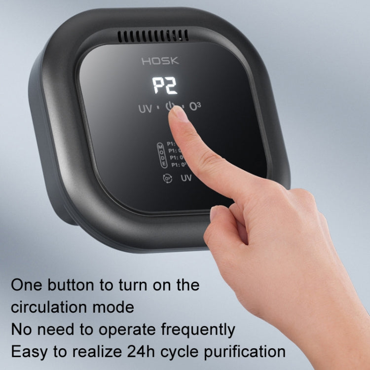 HOSK XT-01 UV Pet Air Purifier Household Deodorant Ozone Generator, Size: Charging(Black)
