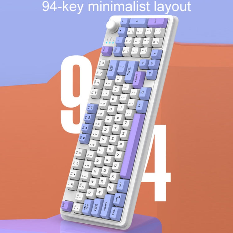 XUNSVFOX K94 Wireless Bluetooth Dual Mode Mechanical Keyboard Gaming Office Laptop Keyboard(Lake Blue)