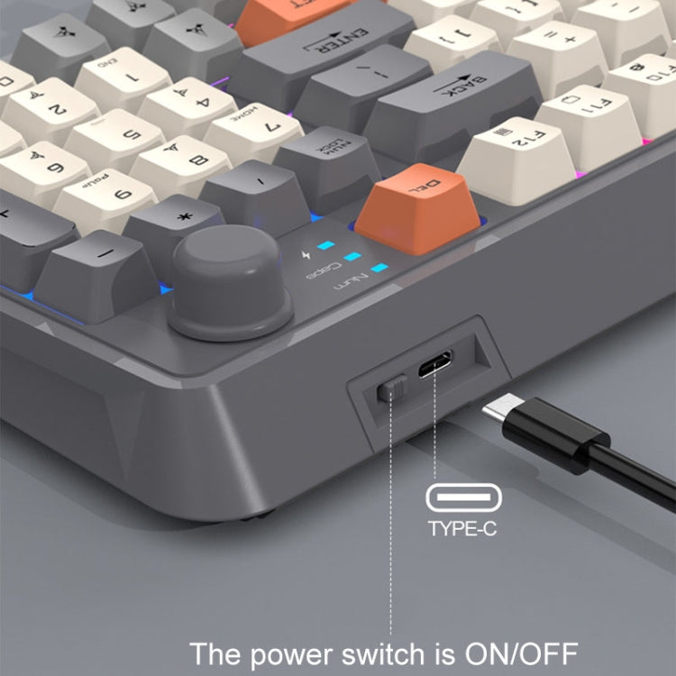 XUNSVFOX K94 Wireless Bluetooth Dual Mode Mechanical Keyboard Gaming Office Laptop Keyboard(Lake Blue)