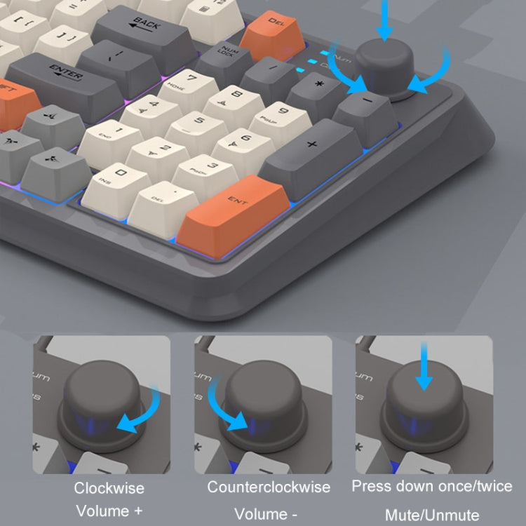 XUNSVFOX K94 Wireless Bluetooth Dual Mode Mechanical Keyboard Gaming Office Laptop Keyboard(Sea Salt)