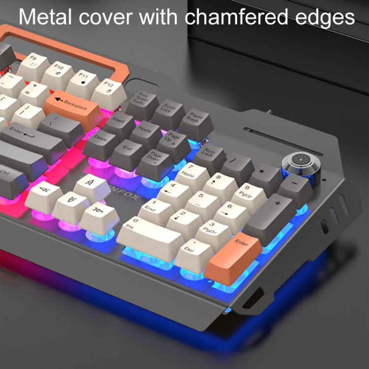 XUNSVFOX K90 Mechanical Feeling Metal Keyboard Gaming Computer Wired Keyboard(Shimmer)