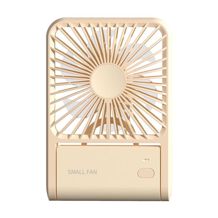 HX-123 USB Charging Wall-mounted Desktop Folding Thin and Light Small Fan(Yellow)