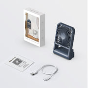 HX-123 USB Charging Wall-mounted Desktop Folding Thin and Light Small Fan(White)
