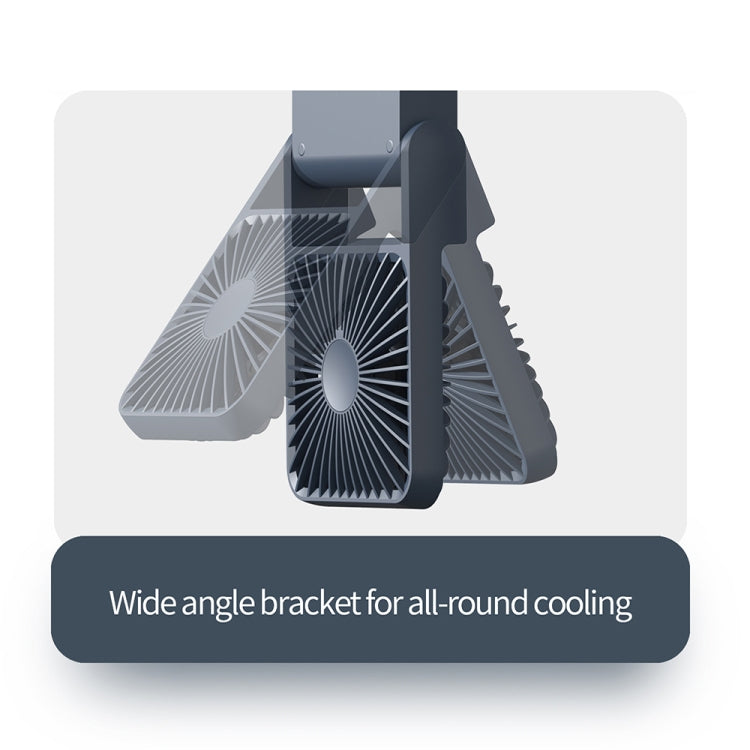 HX-123 USB Charging Wall-mounted Desktop Folding Thin and Light Small Fan(White)