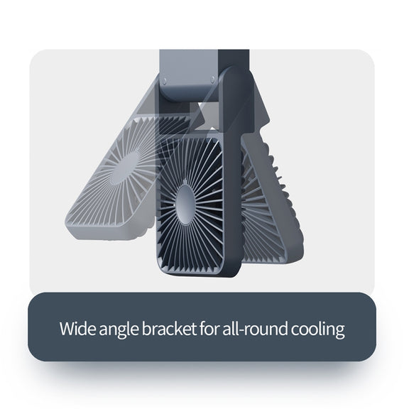 HX-123 USB Charging Wall-mounted Desktop Folding Thin and Light Small Fan(Yellow)