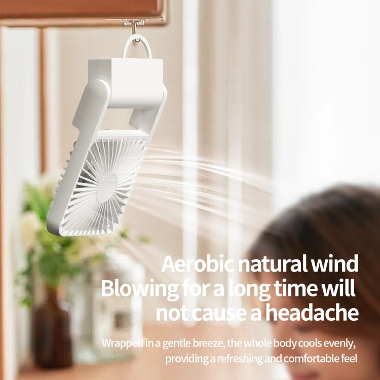 HX-123 USB Charging Wall-mounted Desktop Folding Thin and Light Small Fan(White)