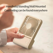 HX-123 USB Charging Wall-mounted Desktop Folding Thin and Light Small Fan(White)