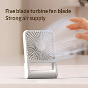 HX-123 USB Charging Wall-mounted Desktop Folding Thin and Light Small Fan(White)