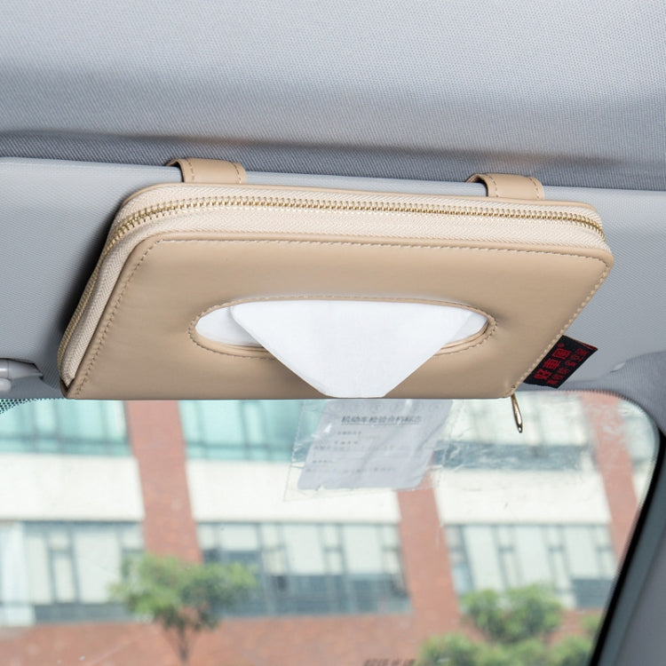Car Sun Visor Skylight Hanging Tissue Box(H053 Beige)