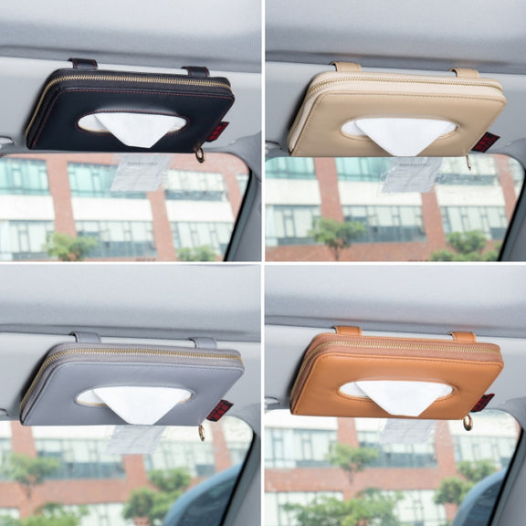 Car Sun Visor Skylight Hanging Tissue Box(H053 Beige)