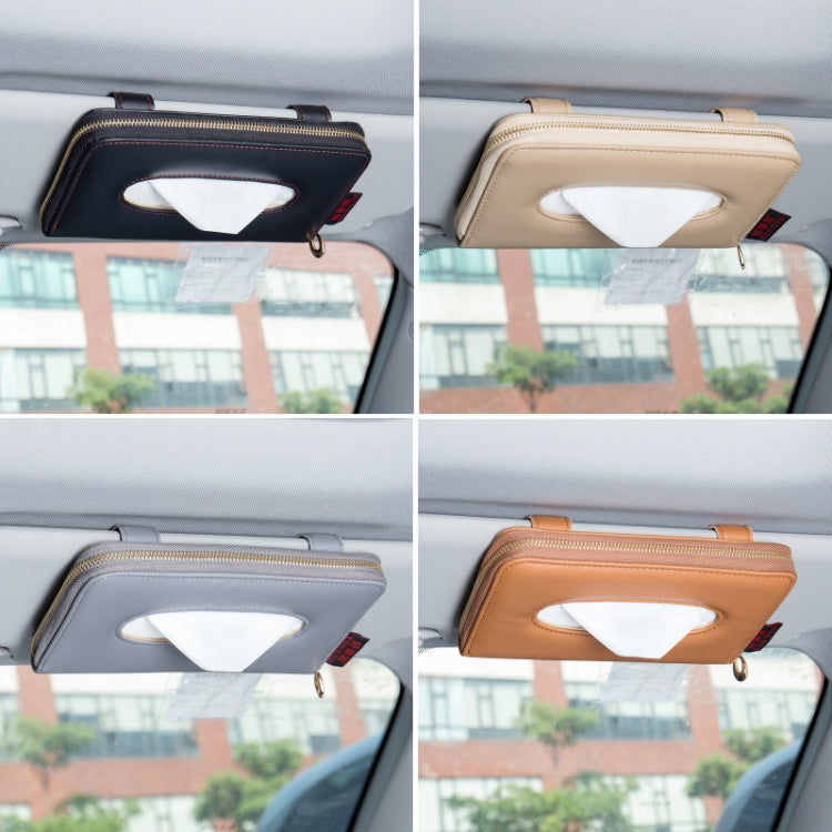 Car Sun Visor Skylight Hanging Tissue Box(H052 Gray)
