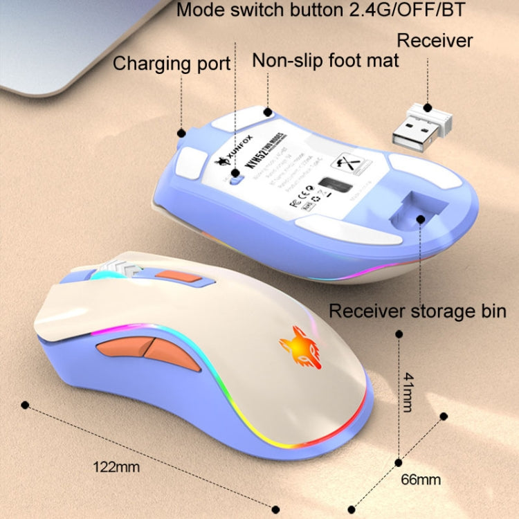XUNSVFOX XYH52 Wireless Dual Mode Mouse Rechargeable And Silent Office Gaming Mouse(Lake Blue)