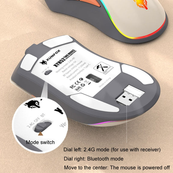 XUNSVFOX XYH52 Wireless Dual Mode Mouse Rechargeable And Silent Office Gaming Mouse(Shimmer)