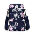 Printed Crossbody Mobile Phone Bag Mini Wallet With Arm Band, Style: Deep Blue Rose - Single-shoulder Bags by PMC TechLife | Online Shopping South Africa | PMC TechLife | Buy Now Pay Later Mobicred