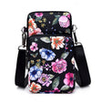 Printed Crossbody Mobile Phone Bag Mini Wallet With Arm Band, Style: Black Flower1 - Single-shoulder Bags by PMC TechLife | Online Shopping South Africa | PMC TechLife | Buy Now Pay Later Mobicred