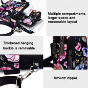 Printed Crossbody Mobile Phone Bag Mini Wallet With Arm Band, Style: Deep Blue Rose
