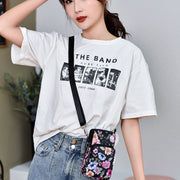 Printed Crossbody Mobile Phone Bag Mini Wallet With Arm Band, Style: Blue Printing