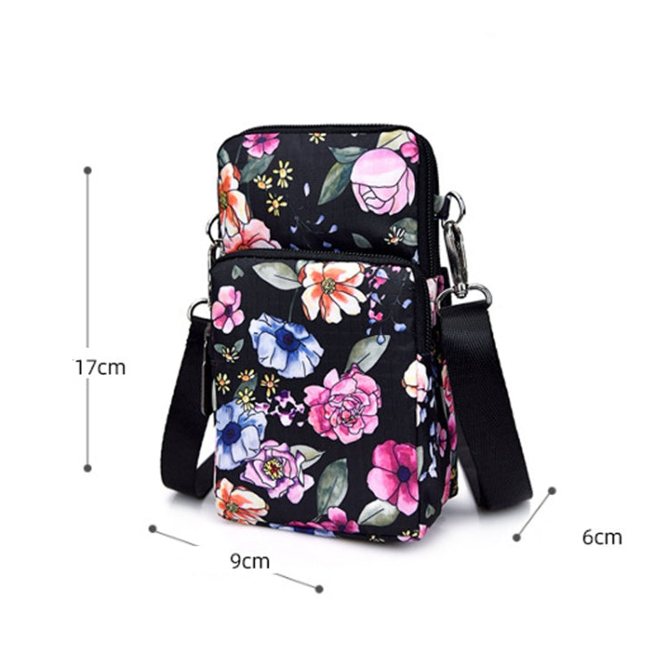Printed Crossbody Mobile Phone Bag Mini Wallet With Arm Band, Style: Small Tree Bud