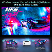 Y2S 1080P Mini LED WiFi Projector Support Wireless Wired Screen Mirroring Youtube Version(AU Plug)