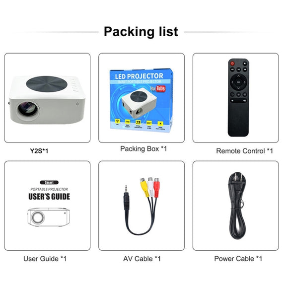 Y2S 1080P Mini LED WiFi Projector Support Wireless Wired Screen Mirroring Youtube Version(US Plug)
