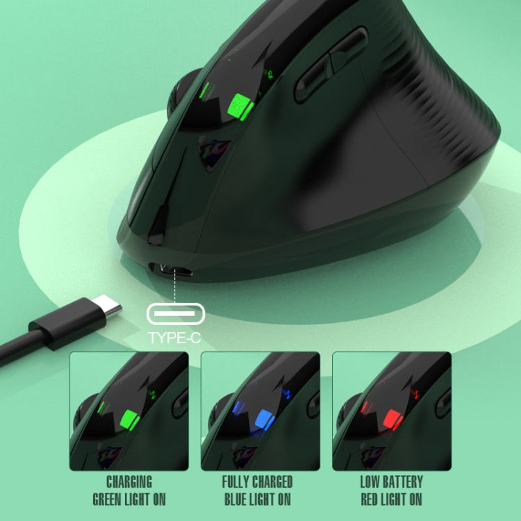 XUNSVFOX H5 Upright Vertical Dual Mode Mouse Rechargeable Wireless Business Office Mouse(White)