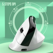 XUNSVFOX H5 Upright Vertical Dual Mode Mouse Rechargeable Wireless Business Office Mouse(White)