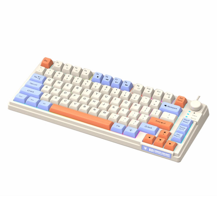 XUNSVFOX K81 Laptop Gaming Office Wired Illuminated Keyboard(Lake Blue)