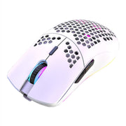 XUNSVFOX XYH80 Hollow Hole Rechargeable Wireless Gaming Mouse RGB Light Computer Office Mouse(White)