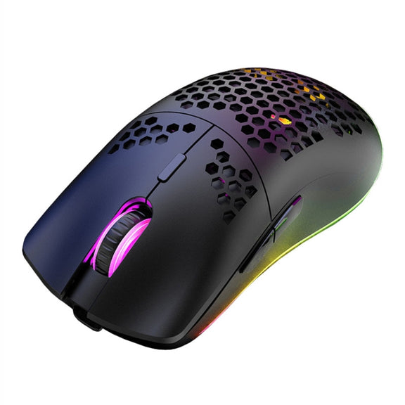 XUNSVFOX XYH80 Hollow Hole Rechargeable Wireless Gaming Mouse RGB Light Computer Office Mouse(Black)