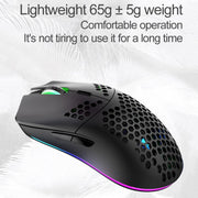 XUNSVFOX XYH80 Hollow Hole Rechargeable Wireless Gaming Mouse RGB Light Computer Office Mouse(Blue)